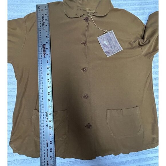 New Ecosport Womens Medium Organic Cotton Button Down Pajama Shirt Lightweight - Picture 3 of 8